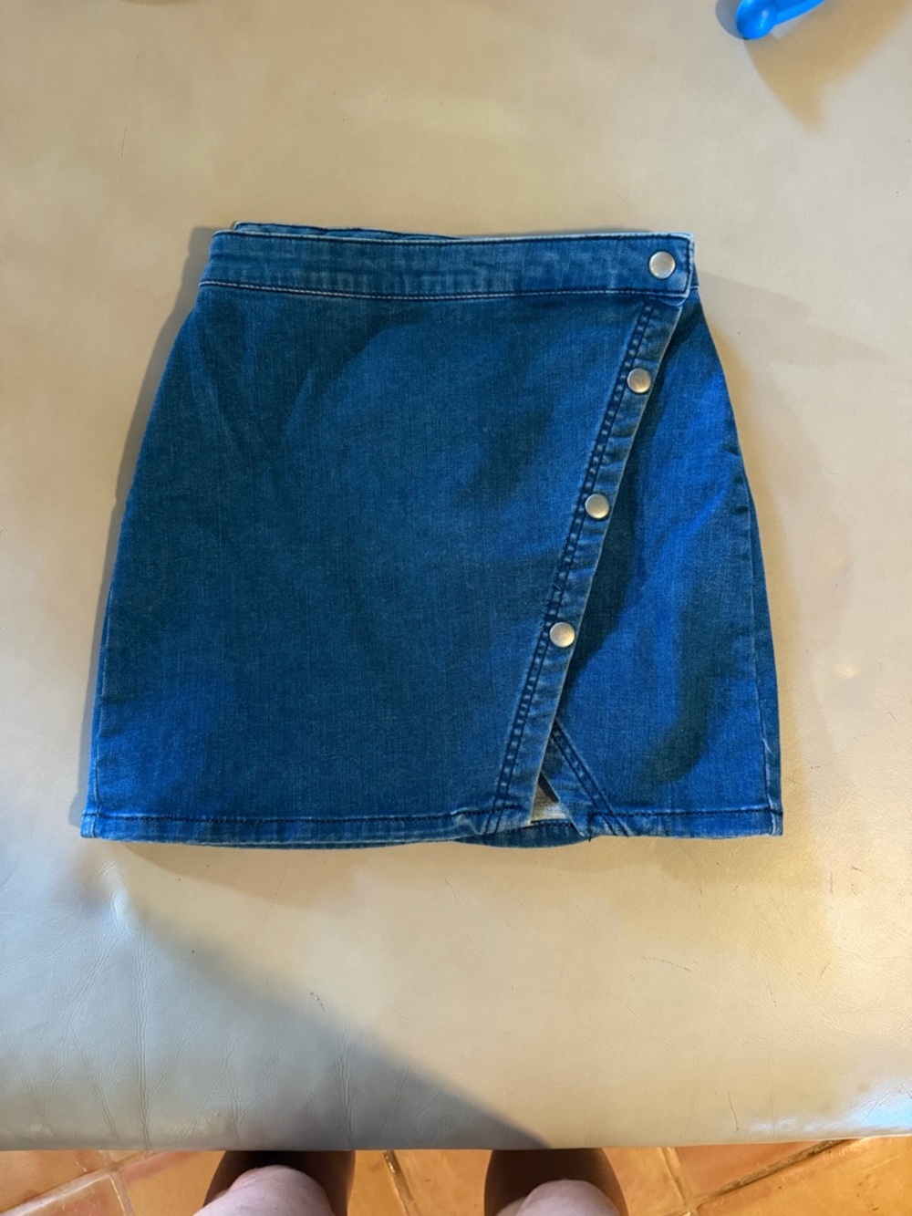We The Free Blue Mini Wrap Skirt Asymmetrical